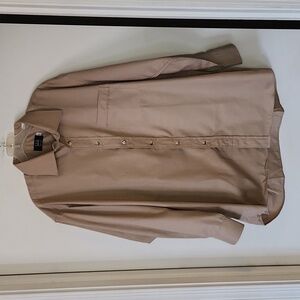 Ike Behar Tan Button-down Dress Shirt